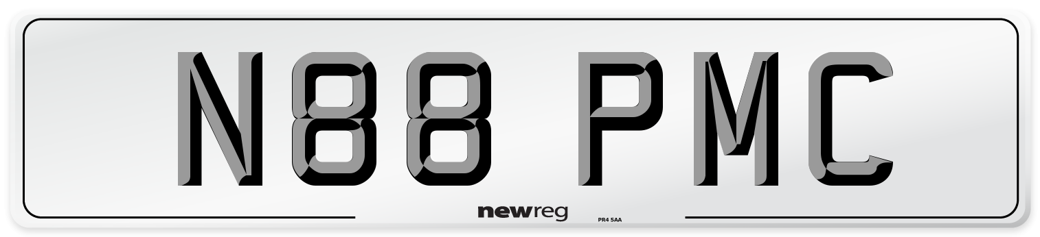 N88 PMC Number Plate from New Reg